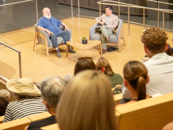 Andrew Weil and Jiang Wu giving a lecture
